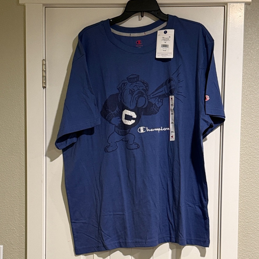 Champion Men's Navy Blue Bulldog Graphic Short-Sleeve Tee